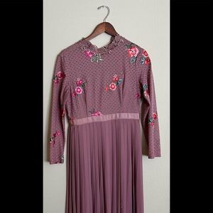 Beautiful pink/mauve midi dress. Perfect for weddings! In excellent condition.